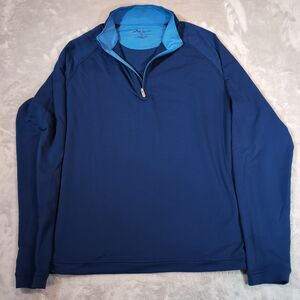 Peter Millar Seaside 1/4 Zip Pullover Mens Medium Blue Golf Stretch Blue Grandpa